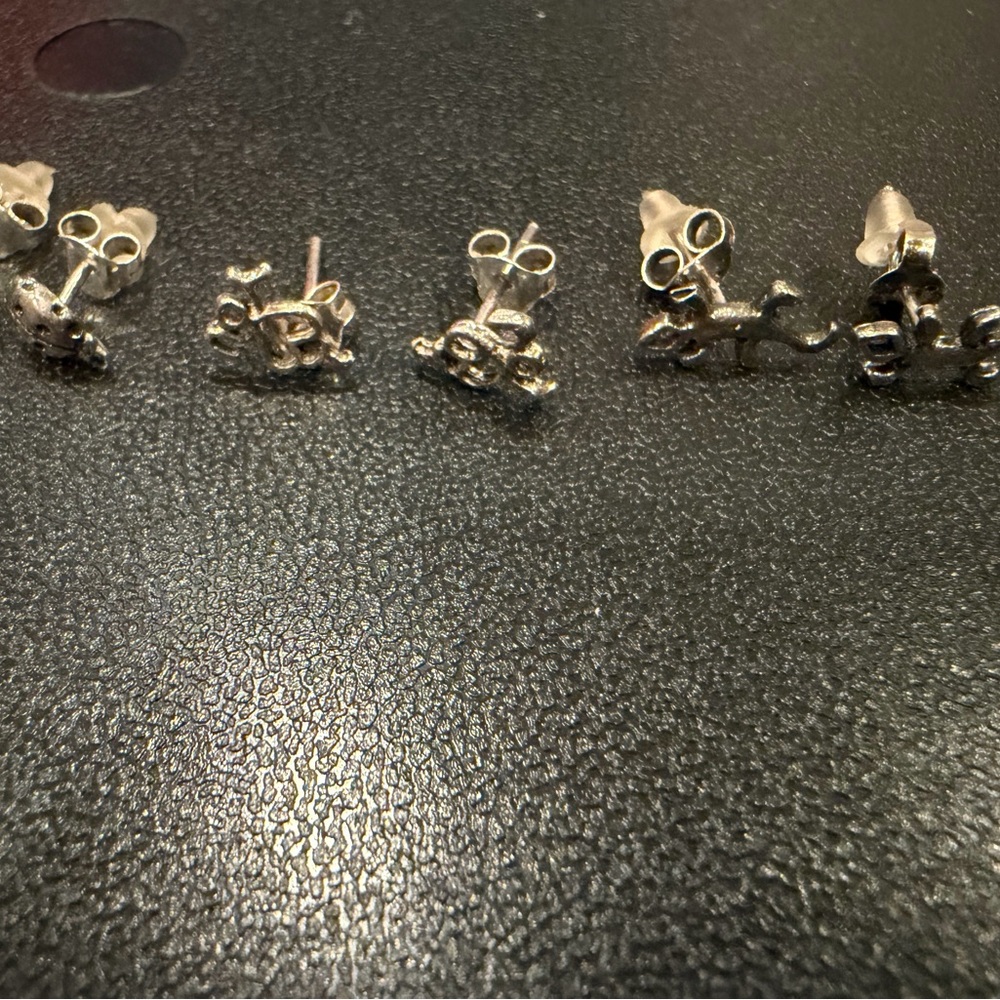 Silver Animal Stud Earrings Set